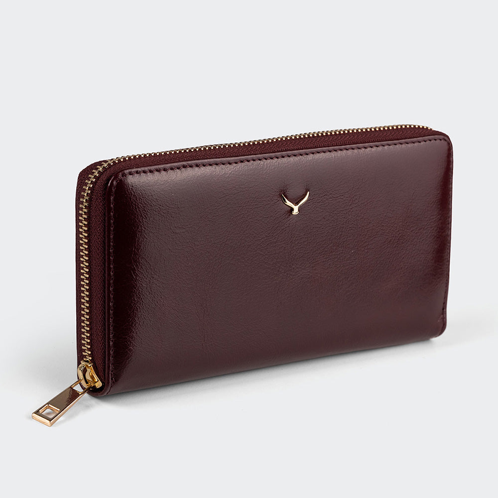 Women Large Leather Wallet With Dual Compartments